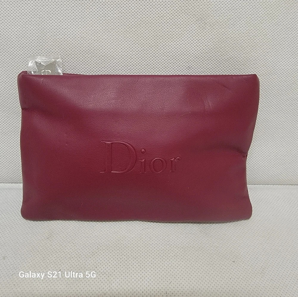 NEW - DIOR BURGANDY SMALL CLUTCH or COMETIC BAG